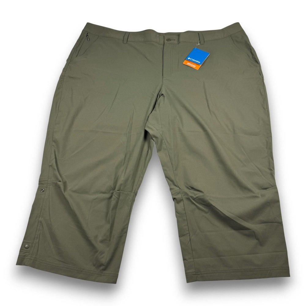 Columbia Women 24W Capri Pants Olive Green Omni-Shield UPF 50 AW3546 NWT